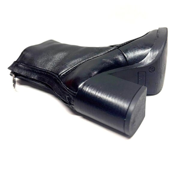 MIZ MOOZ SOFT LEATHER HEELED BOOTS BACK ZIP 37EU / 7US BLACK Z-121 - Picture 3 of 5